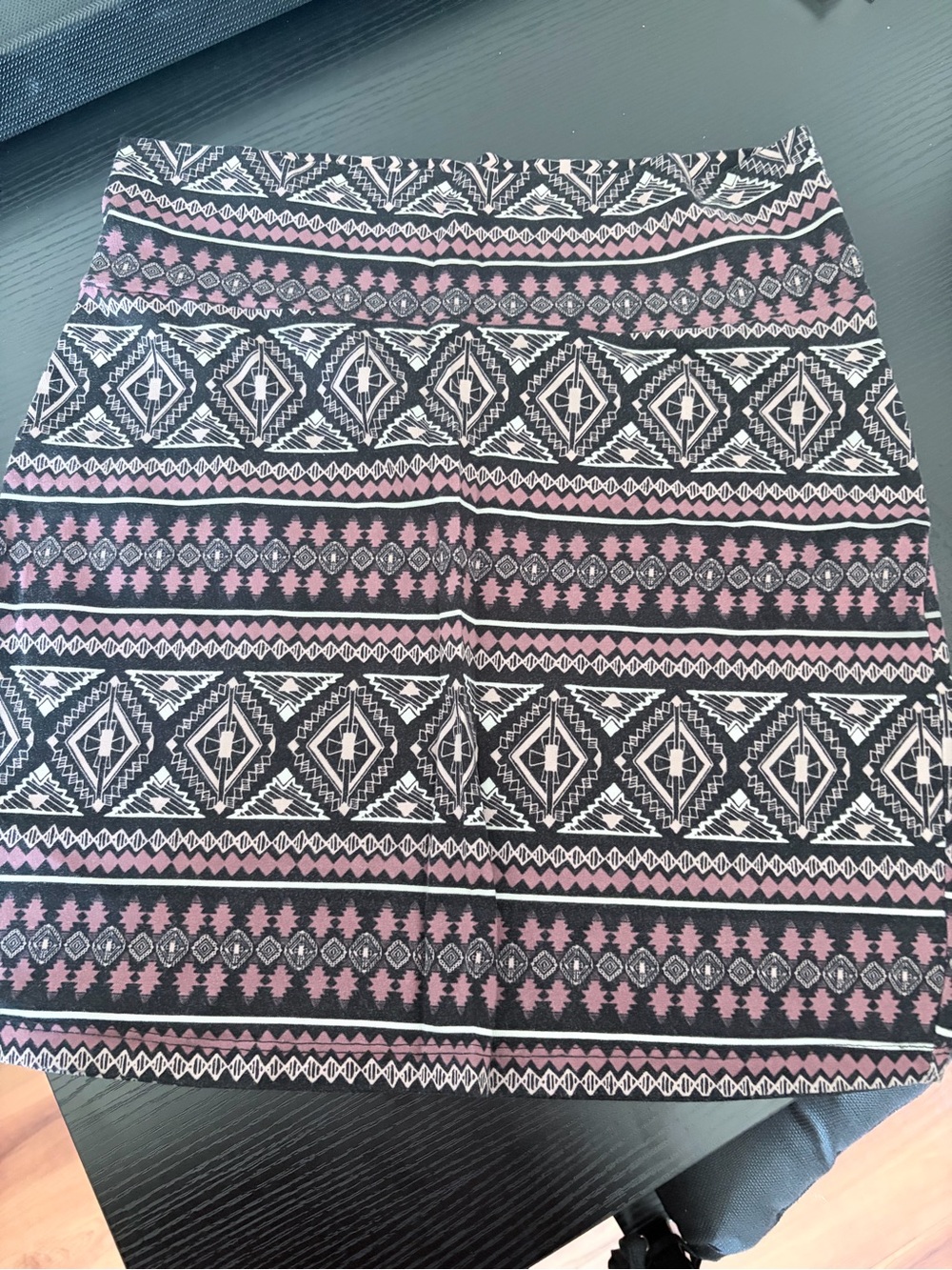 NWOT Charlotte Russe Black, Pink & White Aztec Mini Skirt